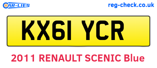 KX61YCR are the vehicle registration plates.