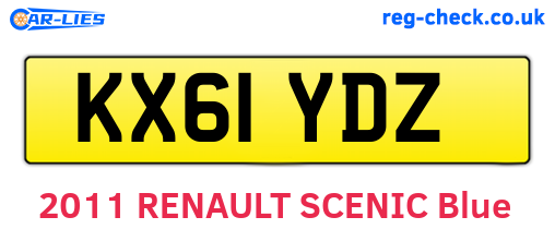 KX61YDZ are the vehicle registration plates.
