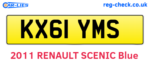 KX61YMS are the vehicle registration plates.