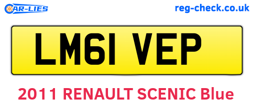 LM61VEP are the vehicle registration plates.