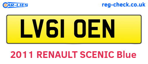 LV61OEN are the vehicle registration plates.