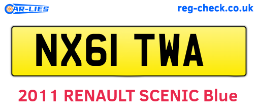 NX61TWA are the vehicle registration plates.