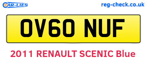 OV60NUF are the vehicle registration plates.
