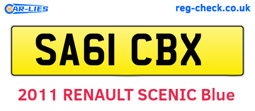 SA61CBX are the vehicle registration plates.