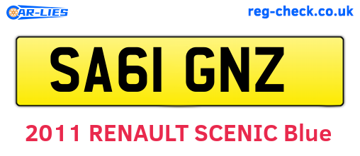 SA61GNZ are the vehicle registration plates.