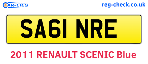 SA61NRE are the vehicle registration plates.