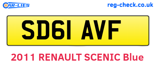 SD61AVF are the vehicle registration plates.