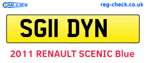 SG11DYN are the vehicle registration plates.