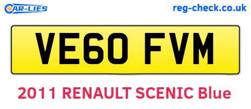 VE60FVM are the vehicle registration plates.