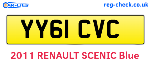 YY61CVC are the vehicle registration plates.