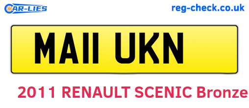 MA11UKN are the vehicle registration plates.
