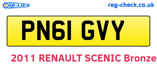 PN61GVY are the vehicle registration plates.