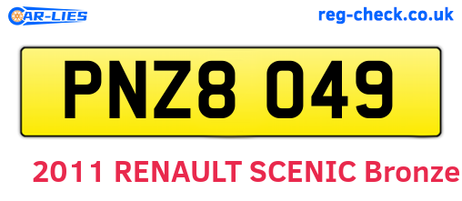 PNZ8049 are the vehicle registration plates.