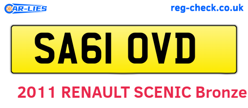SA61OVD are the vehicle registration plates.