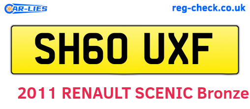 SH60UXF are the vehicle registration plates.
