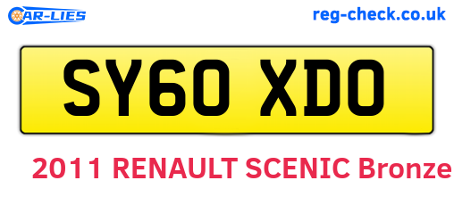SY60XDO are the vehicle registration plates.