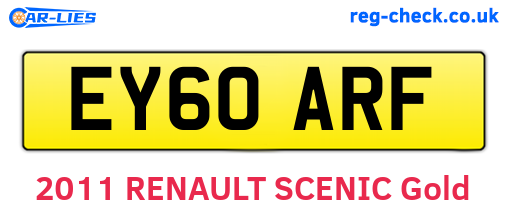 EY60ARF are the vehicle registration plates.