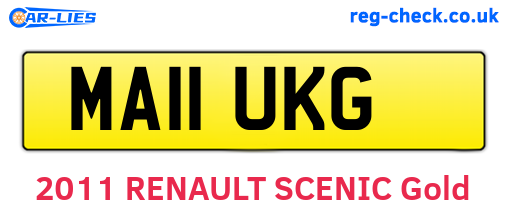 MA11UKG are the vehicle registration plates.