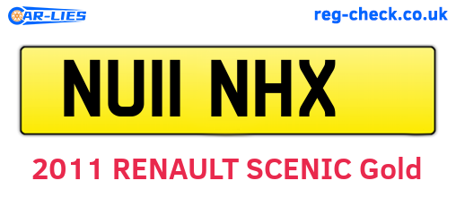 NU11NHX are the vehicle registration plates.
