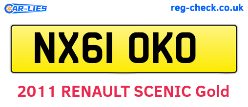 NX61OKO are the vehicle registration plates.