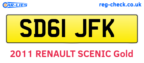 SD61JFK are the vehicle registration plates.