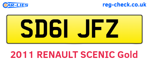 SD61JFZ are the vehicle registration plates.
