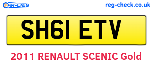 SH61ETV are the vehicle registration plates.