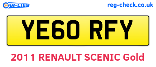 YE60RFY are the vehicle registration plates.