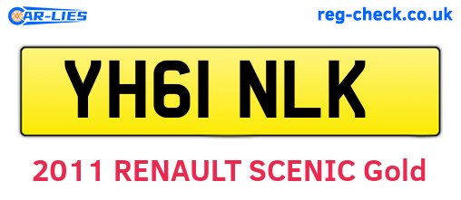 YH61NLK are the vehicle registration plates.