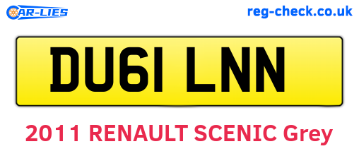 DU61LNN are the vehicle registration plates.