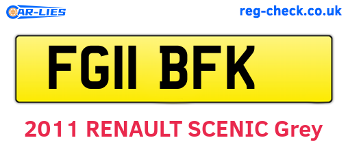 FG11BFK are the vehicle registration plates.
