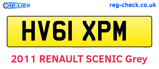 HV61XPM are the vehicle registration plates.