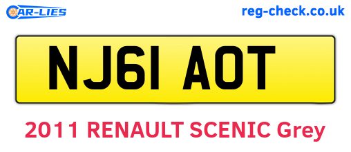 NJ61AOT are the vehicle registration plates.