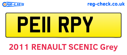 PE11RPY are the vehicle registration plates.