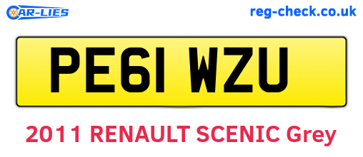 PE61WZU are the vehicle registration plates.