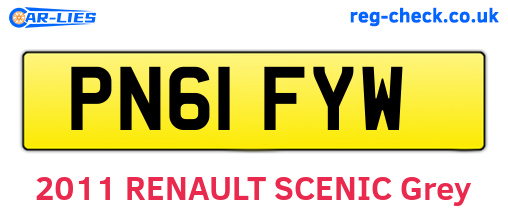 PN61FYW are the vehicle registration plates.