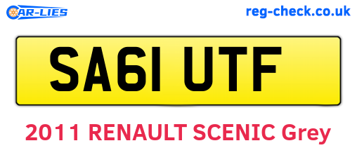 SA61UTF are the vehicle registration plates.