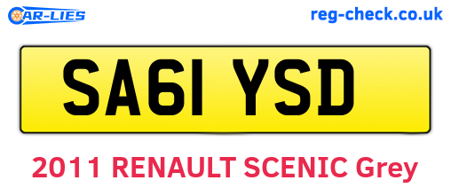 SA61YSD are the vehicle registration plates.