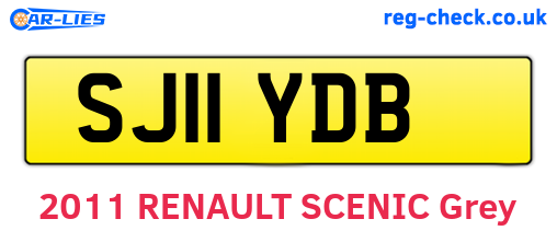SJ11YDB are the vehicle registration plates.
