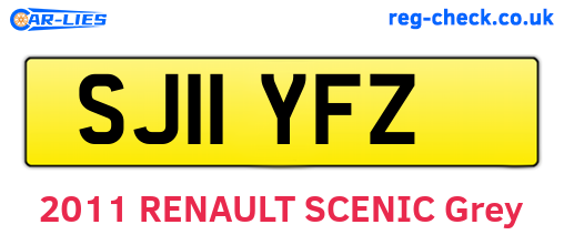 SJ11YFZ are the vehicle registration plates.