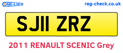 SJ11ZRZ are the vehicle registration plates.