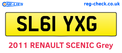 SL61YXG are the vehicle registration plates.