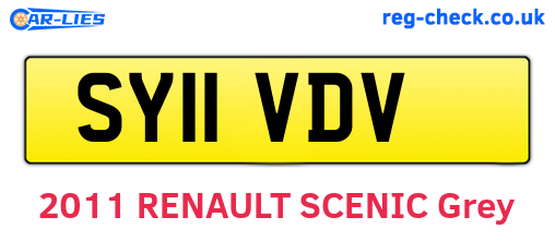 SY11VDV are the vehicle registration plates.