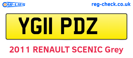 YG11PDZ are the vehicle registration plates.