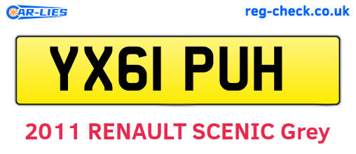 YX61PUH are the vehicle registration plates.