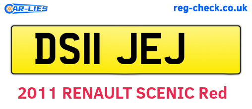 DS11JEJ are the vehicle registration plates.