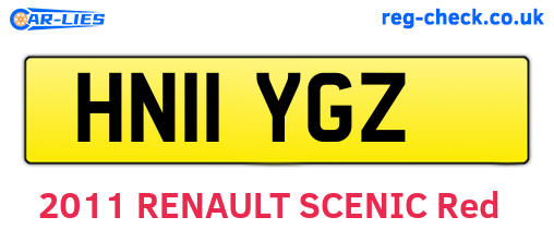 HN11YGZ are the vehicle registration plates.