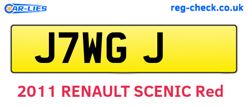 J7WGJ are the vehicle registration plates.
