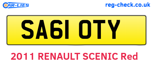 SA61OTY are the vehicle registration plates.