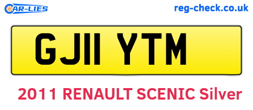 GJ11YTM are the vehicle registration plates.